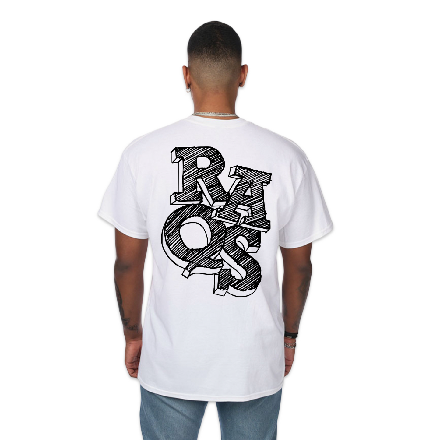Raqs scribbled tee. White