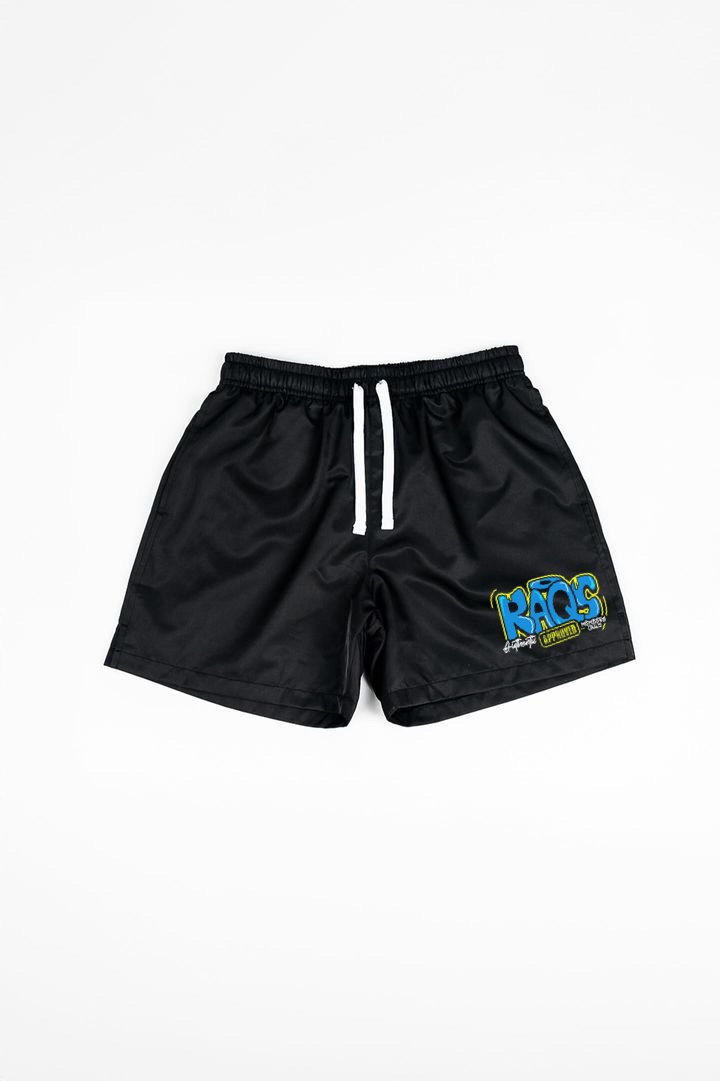 RaqsGear Bubble graffiti mesh shorts