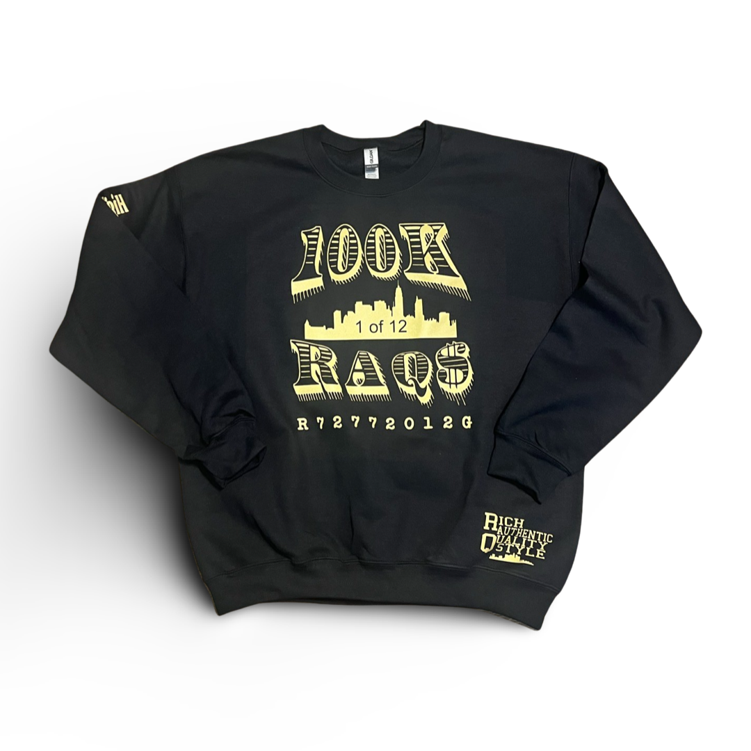 100 (Raćks) Raqs sweat shirt.