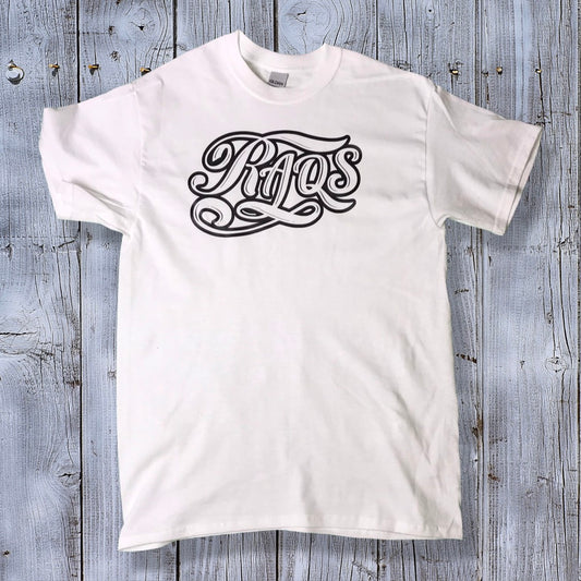 RaqsGear sponsor tee “white/black”