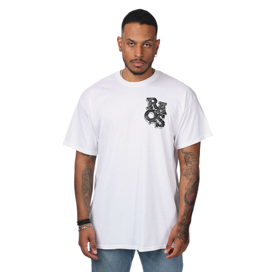 Raqs scribbled tee. White